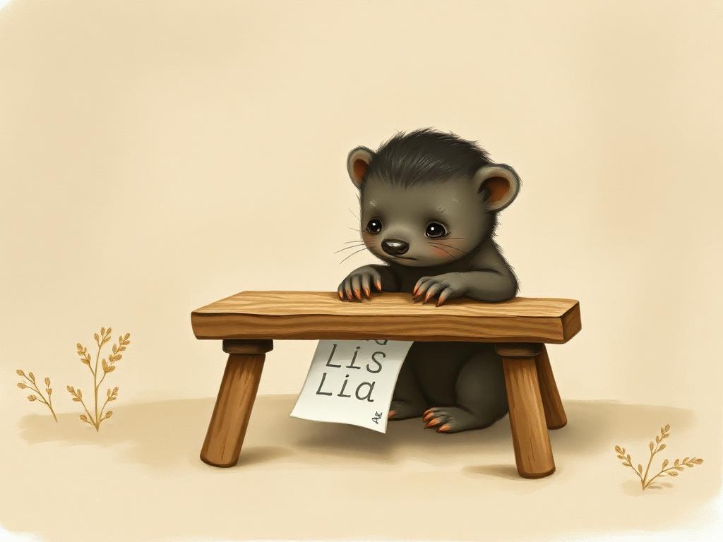Ilustracija za priču Krtica ne zna slova