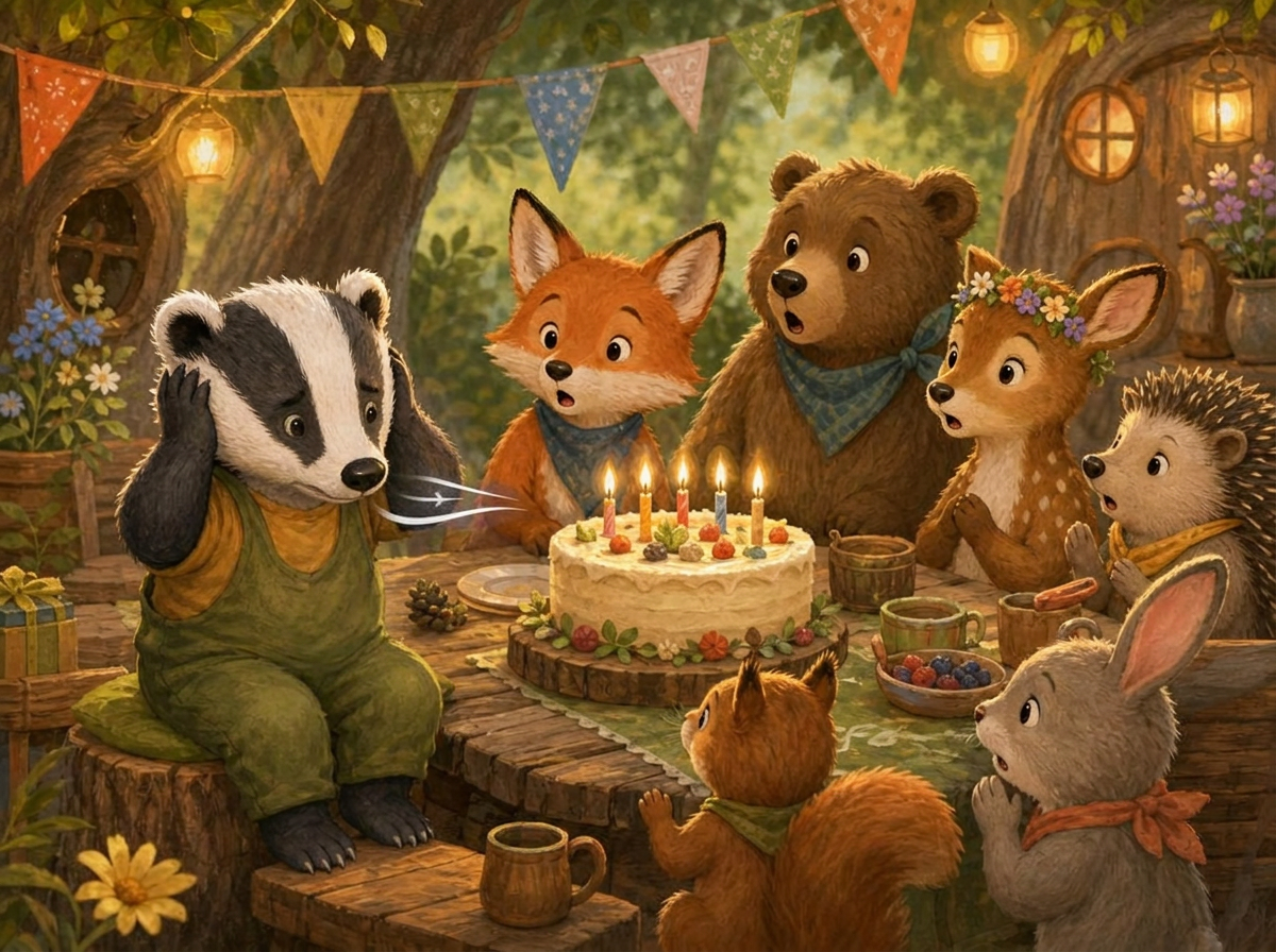 Ilustracija za priču Dino i preglasna rođendanska pjesma
