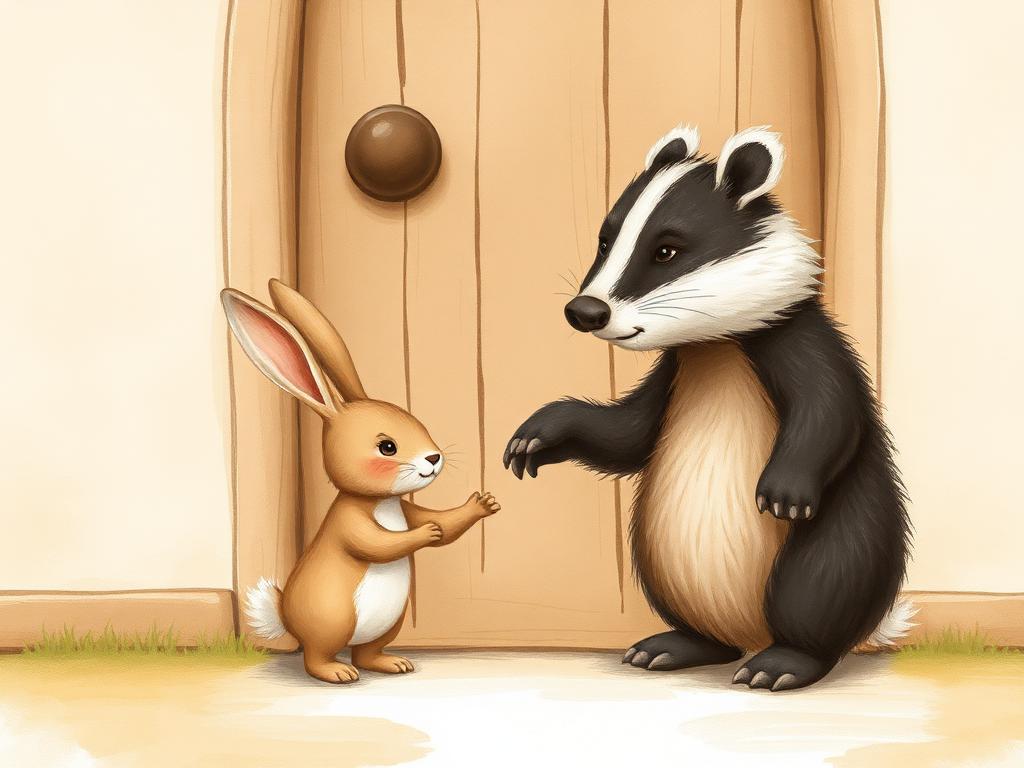 Ilustracija za priču Zeko na vratima vrtića