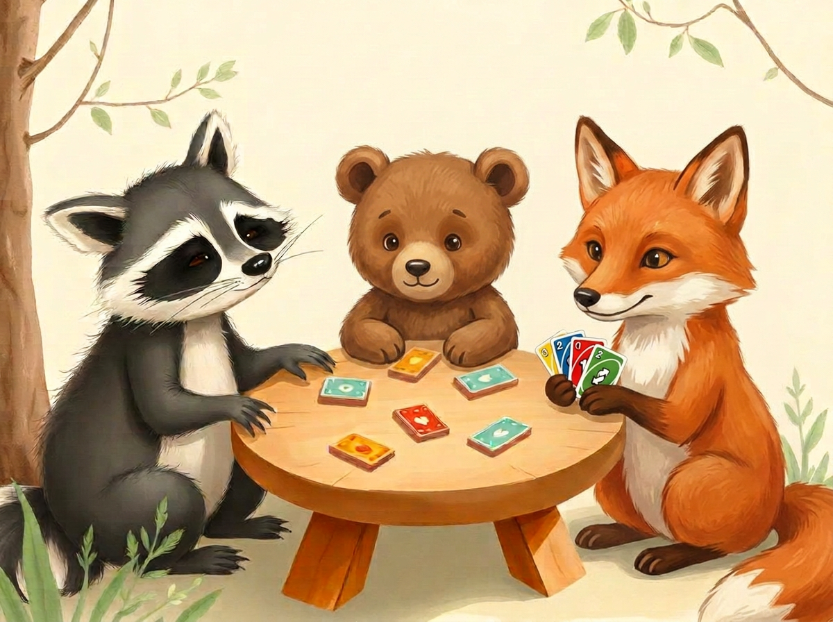 Ilustracija za priču Rakun i predugačka igra